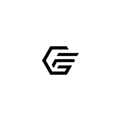 GF G F Letter Logo Design Vector
