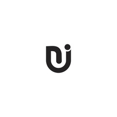 UJ U J Letter Logo Design Vector