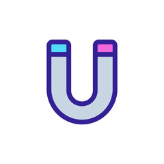 magnet icon vector. Thin line sign. Isolated contour symbol illustration