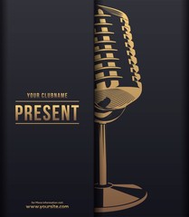 Illustration of elegant poster background template with microphone concept