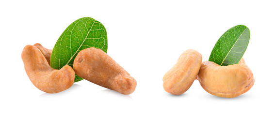 Cashew nuts isolated on a white background.