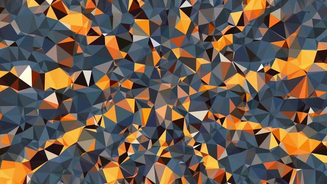 abstract stop motion of polygon geometric shape mosaic fractal  with yellow and grey  tone color