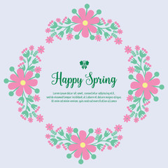 Seamless Ornate of leaf and flower frame, for happy spring greeting cards design. Vector