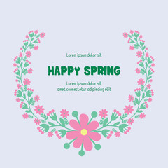 Seamless Ornate of leaf and flower frame, for happy spring greeting cards design. Vector