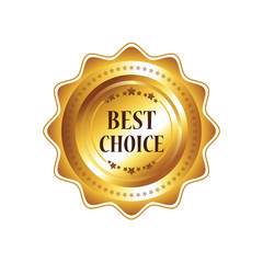 Vector Best Choice Gold Sign, Round Label