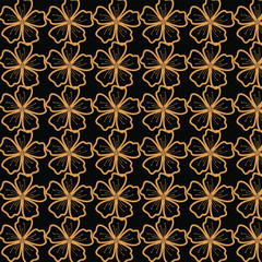 abstract flower gold pattern vector template
