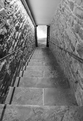staircase in an old tunnel