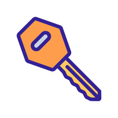 key icon vector. Thin line sign. Isolated contour symbol illustration