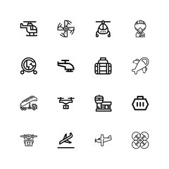 Editable 16 aircraft icons for web and mobile