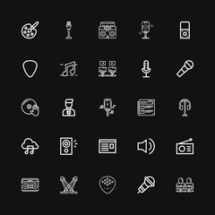 Editable 25 microphone icons for web and mobile