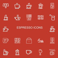 Editable 22 espresso icons for web and mobile