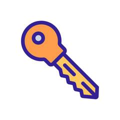 key icon vector. Thin line sign. Isolated contour symbol illustration