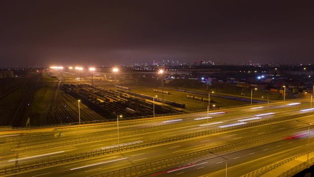 Drone Footage Of The Warszawa Torunska train station,and S8 road.