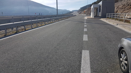 parking in highway street called Ioania in  greece