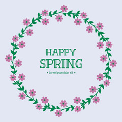 Leaf and floral Decorative frame, for happy spring invitation card template design. Vector