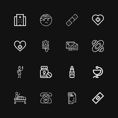 Editable 16 ambulance icons for web and mobile