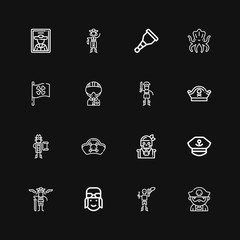 Editable 16 captain icons for web and mobile