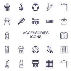 Fototapeta premium Editable 22 accessories icons for web and mobile