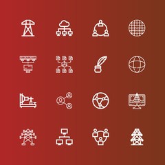 Editable 16 grid icons for web and mobile