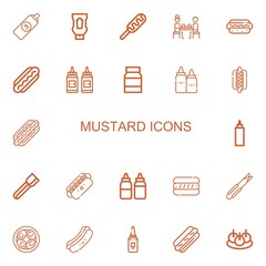 Editable 22 mustard icons for web and mobile