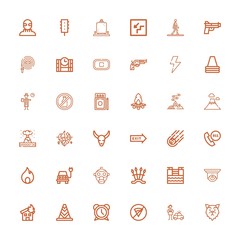 Editable 36 danger icons for web and mobile