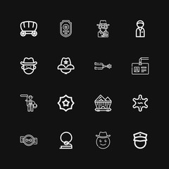 Editable 16 sheriff icons for web and mobile