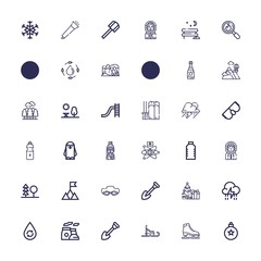 Editable 36 snow icons for web and mobile