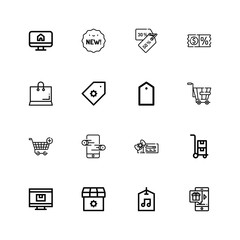 Editable 16 discount icons for web and mobile