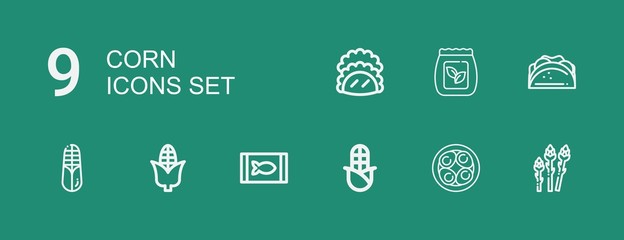 Editable 9 corn icons for web and mobile