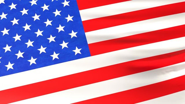 USA flag blowing in the wind. United states of america Slow motion flag, National pride. 4k Animation UHD FullHd HD 3d render