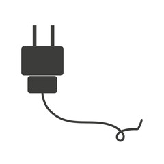 Plug Icon. uk electric plug icon. Illustration style is flat iconic black symbol on a white background.