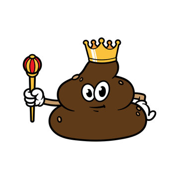 Cartoon King Poop Character Illustration