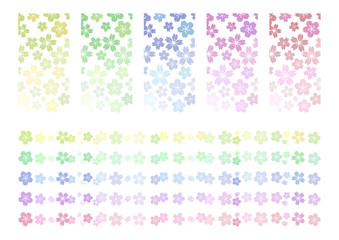 芝桜 ワンポイント花柄 ライン 5色