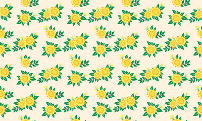 Floral pattern decoration background for Spring, with leaf flower unique drawing.