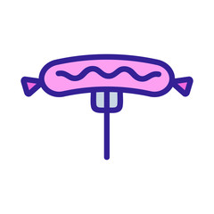 roasted sausage icon vector. Thin line sign. Isolated contour symbol illustration