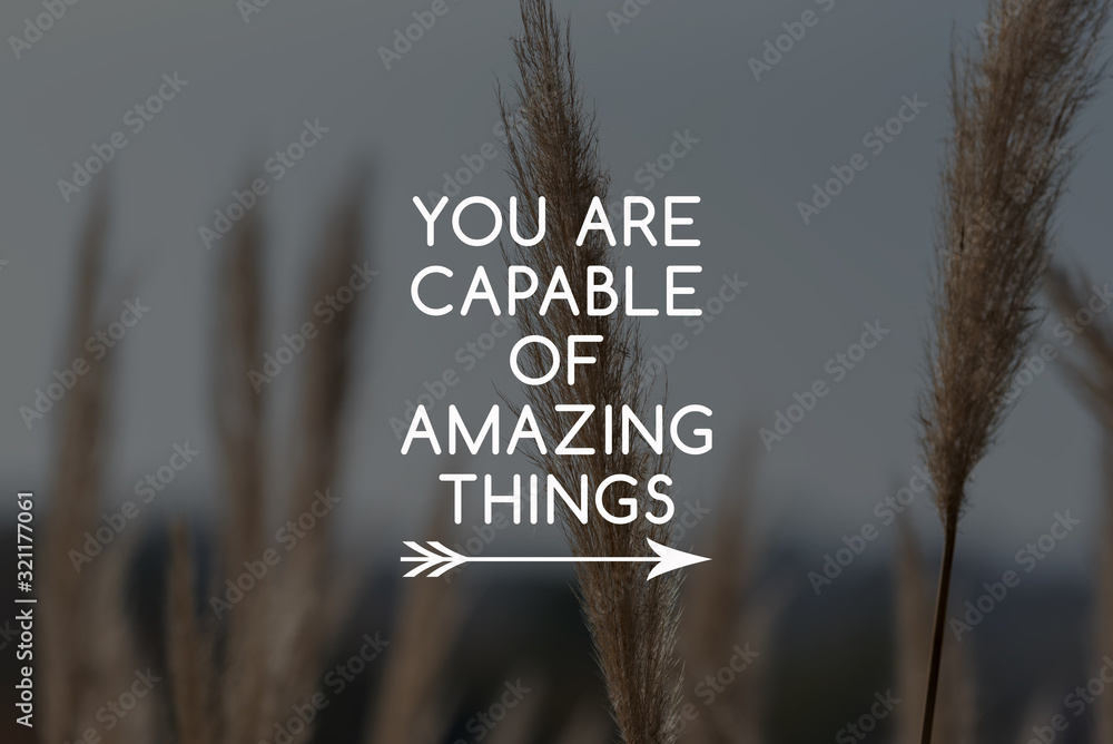 Wall mural inspirational quotes - you are capable of amazing things.
