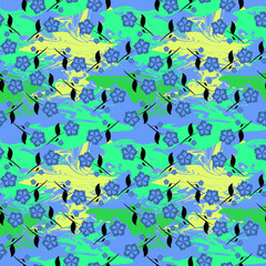 seamless pattern with colorful Flowers