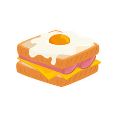 delicious sandwich with egg fried isolated icon vector illustration design