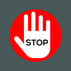 stop road sign on hand