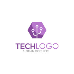 Technology home industri logo symbol vector illustration design, building and landmarks construction design