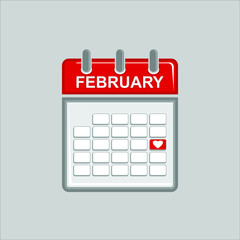 february month calendar vector