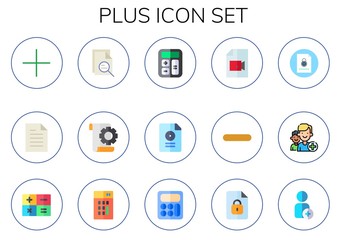 Modern Simple Set of plus Vector flat Icons