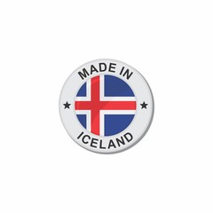 Obraz premium Circle National flag Made in - Iceland