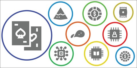 Fototapeta premium chips icon set