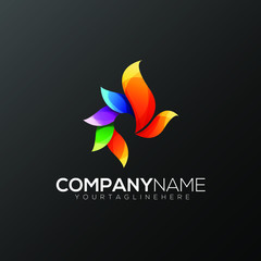 Vector illustration for a full-color bird logo perfect for a company