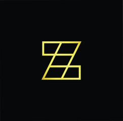 Outstanding professional elegant trendy awesome artistic black and gold color Z ZZ initial based Alphabet icon logo.