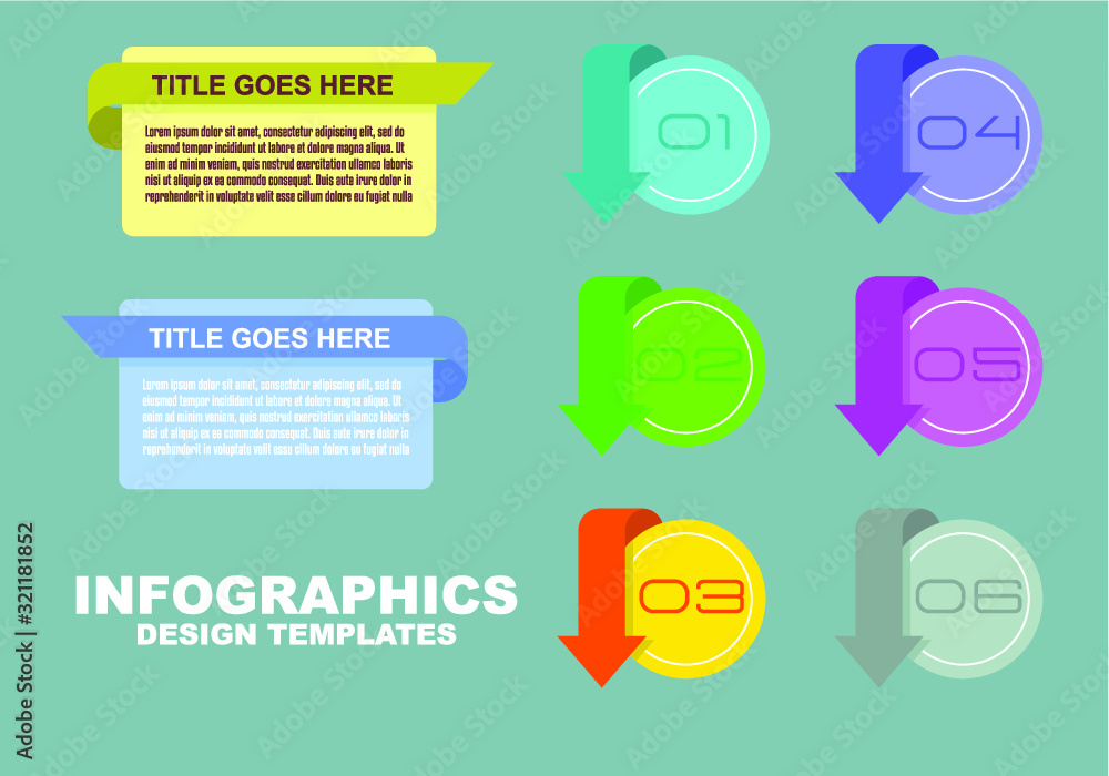 Fototapete bundle of editable colorful business and public information info graphics with flat design of chart,