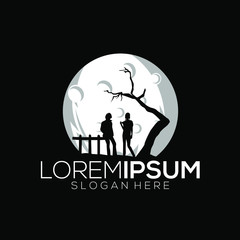 Vector illustration for a full-color moon logo perfect for a company