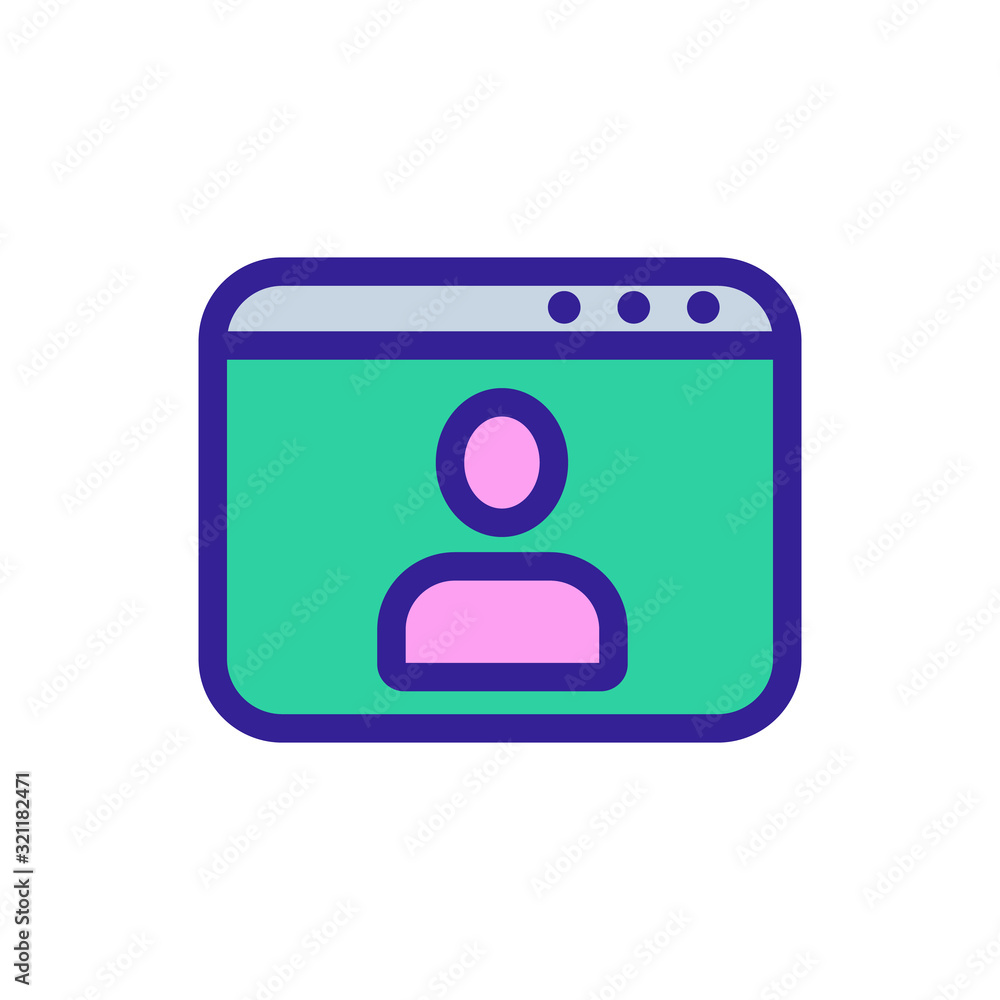 Aufkleber browser user icon vector. thin line sign. isolated contour symbol illustration