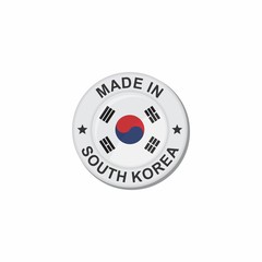 Circle National flag (Made in) - South Korea.